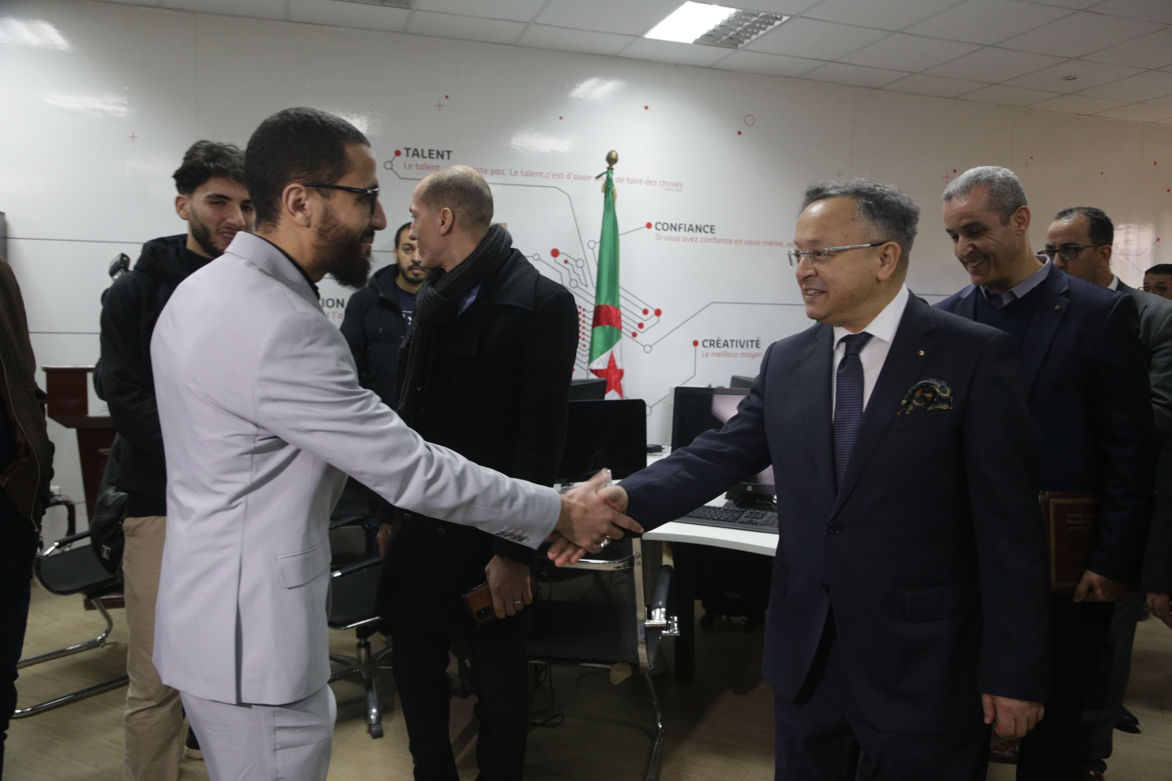 Handshake with Minister